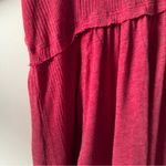 True Craft Red Babydoll Top Long Sleeve round neck cotton blend solid ribbed NWT Photo 5
