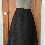 NWT Joh. Willis Black Textured A line Midi Skirt Pearl & Rhinestones Sz L 💚🎀 Size L Photo 0