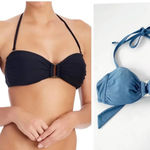 New HELEN JON Shell Bandeau Bikini Swim Top Slate Blue Size XS Photo 1