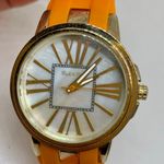 Peck & Peck  women gold tone 40mm quartz analog Mop dial silicone band running Photo 1