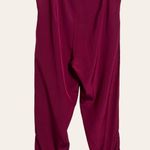 Fleur Du Mal Bordeaux High Waist Dressy Satin Crepe Silk Tuxedo Pants Size 8 Pink Photo 7
