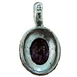 Source Unknown Sterling Silver Amethyst Tear Drop Pendant Marked 925 WM CZ Photo 1