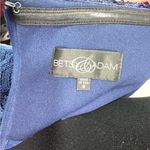 Betsy and Adam Blue Ombré Maxi Lace Strapless Dress Photo 9