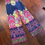 Reborn Tribal Print Wide Waistband Wide Pants size M Blue Size M Photo 1