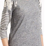 J.Crew  long sleeve mix print baseball tee top grey size XS floral striped‎ Photo 0