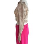 Urban Honey O. Vianca Gleam On Satin Tie Front Top Gold Size M Photo 7