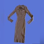 Say What? Sexy Brown Ribbed Dress High Split Say What ? Bust Line Plum  Size M Photo 1