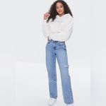 Forever 21 ‎ Women’s Size Medium Embroidered Cultured Plush Hoodie Photo 4