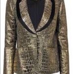 Diane Von Furstenberg  croc pattern gold Lame’ blazer Photo 0
