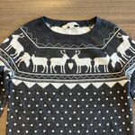 Loft  Grey and White Polka Dot Deer Sweater - Size XS Photo 3