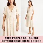 Free People  Cotton Button Front Midi Dress
Cottagecore Cotton Boho Bridal Small Photo 1