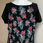 Just Be  Black Floral Short Sleeve Top Photo 6
