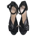 Diane Von Furstenberg  DVF Women’s 10 Black Leather & Suede Strappy Block Heels Photo 2