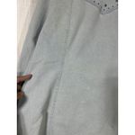 Blue B Jean Jacket Lrg Light Blue Denim Studded Long Puff Sleeve Western Dress Size L Photo 9