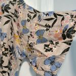 Lemire G Women’s Sz: M Linen Floral Butterfly Flutter Bell Sleeve Top. Blue Size M Photo 10