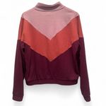 PacSun LA Hearts Pink Orange Chevron Cropped Quarter Zip Sweatshirt Sz Small Photo 1