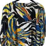 Alberto Makali  Safari Tribal Animal Print Kimono Blouse Swim Coverup Size M Photo 6