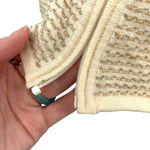 St. John Cream Ivory Stripe Knit Zip Front Sweater Jacket Size XL **Flawed Photo 3