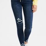 American Eagle Dream Jeggings High Rise Skinny Jeans Distressed Frayed Size 8 Photo 0