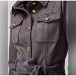 White House | Black Market Stormy Gray Ultra Suede Safari Jacket Large Photo 10