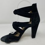 Raye  Revolve Nat Black Suede Knotted Heels Strappy‎ Knot EU 39.5 Fits US 8.5 Photo 10