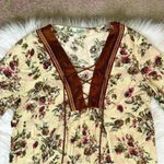 Altar'd State Altar’d State Boho Deep V Tie Floral Tunic Top / Dress Photo 1