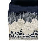 Naeem Khan linen dress appliqué and beading navy blue sz 8 Photo 3