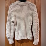 ZARA Fitted Chunky Cable Knit Crew Neck Pullover Sweater in Cream Size Small Photo 8