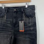 Risen NEW  Dark Grey High Rise Crop Straight Jeans Photo 2