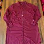 Tommy Hilfiger  Poplin Shirt Dress Large Burgundy NO Belt Photo 0