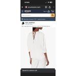 Karl Lagerfeld Shirt Women Medium White Satin Silky Tie Back Blouse NWT Preppy Photo 8