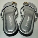 Jeffrey Campbell  Binny Toe Loop Sandals in Black and Gold Photo 3