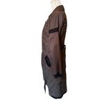 NWT Lillian H Brown Black Trench Coat Full Zip, size 42 Photo 4