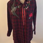 Sam Edelman  Patch Embellished Plaid Shirt Small Photo 0