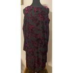 Cato Purple Burnout Velvet Long Sleeve Cold Shoulder Midi Dress Size Large Photo 1