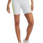 NWT AQUA Athletic Contrast High Rise Bike Shorts Women’s S Light Blue Neon Trim White Size XS Photo 0