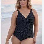 MiracleSuit Pin Point Oceanus V-neck Slimming One Piece Swimsuit Photo 0