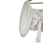 Petal and Pup Celine Top in White size Large Cropped Cotten Linen Long Sleeve NWT Photo 3