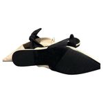 ZARA Black and Cream Mules with Bow Detail Photo 4