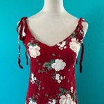 Reformation  Jade Midi Dress in Justine Red Scoop Back Tie Straps Size S Photo 1