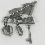 Danecraft American Flag, Bat, Hot Dog and Pie Pin, Silver Photo 2