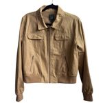 Wild Fable Tan Bomber Jacket with Textured Fabric and Cropped Style medium Photo 2