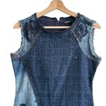 Desigual  Achilles Denim and Tweed blue Patchwork Sheath Dress Size 38 Photo 5