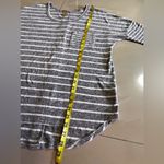 MISIA STRIPED SHIRT gray/white stripes 3/4 sleeve top pocket buttons at back L Gray Size L Photo 11