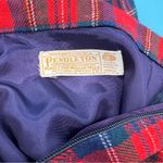 Pendleton  Vintage 1970’s Red and Blue Plaid Virgin Wool Skirt Lined Size Small Photo 2