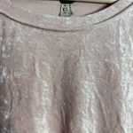 We The Free Free People  Milan Crushed Velvet Top Women's XS Blush Pink Oversized Photo 8