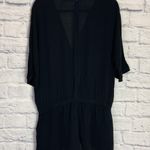 Joie  Benoite black sheer silk short sleeve romper medium Photo 4