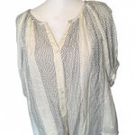 New Liverpool Striped Women's Blouse with Button Front, Medium Black Photo 0