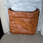 NIP Vegan Leather Crossbody Purse Brown Photo 1