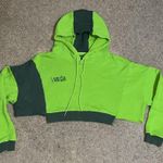 I am gia I.AM.GIA Mizar Hoodie Green Cropped Sweatshirt Embroidered Logo Boxy Green XS Photo 2